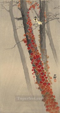 日本 Painting - 枝の上のシジュウカラ 小原古邨